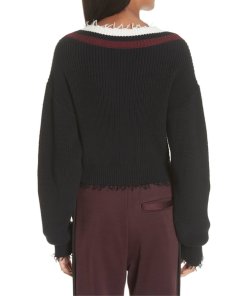 T by Alexander Wang Twist Front Varsity Sweater
