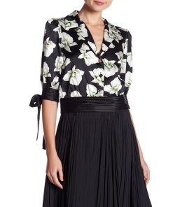 Cinq à Sept Delphina Cropped Button-Front Top