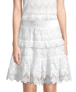 Alexis Jacqueline Tiered Ruffle Lace Mini Skirt