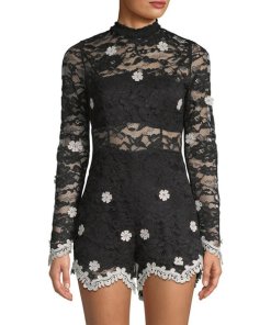 Alexis Floral Lace Embroidery Romper