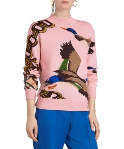 Burberry Duck Intarsia Mockneck Sweater