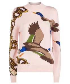 Burberry Duck Intarsia Mockneck Sweater