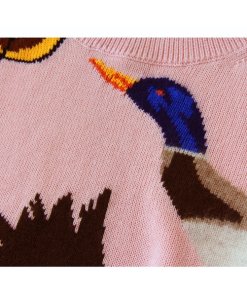 Burberry Duck Intarsia Mockneck Sweater