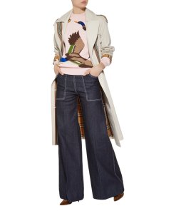Burberry Duck Intarsia Mockneck Sweater