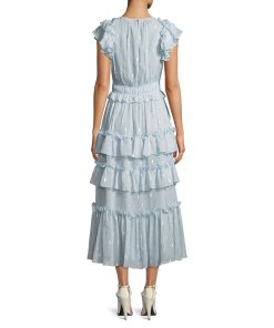 Rebecca Taylor Tiered Ruffle Fil Coupé Silk-Blend Dress