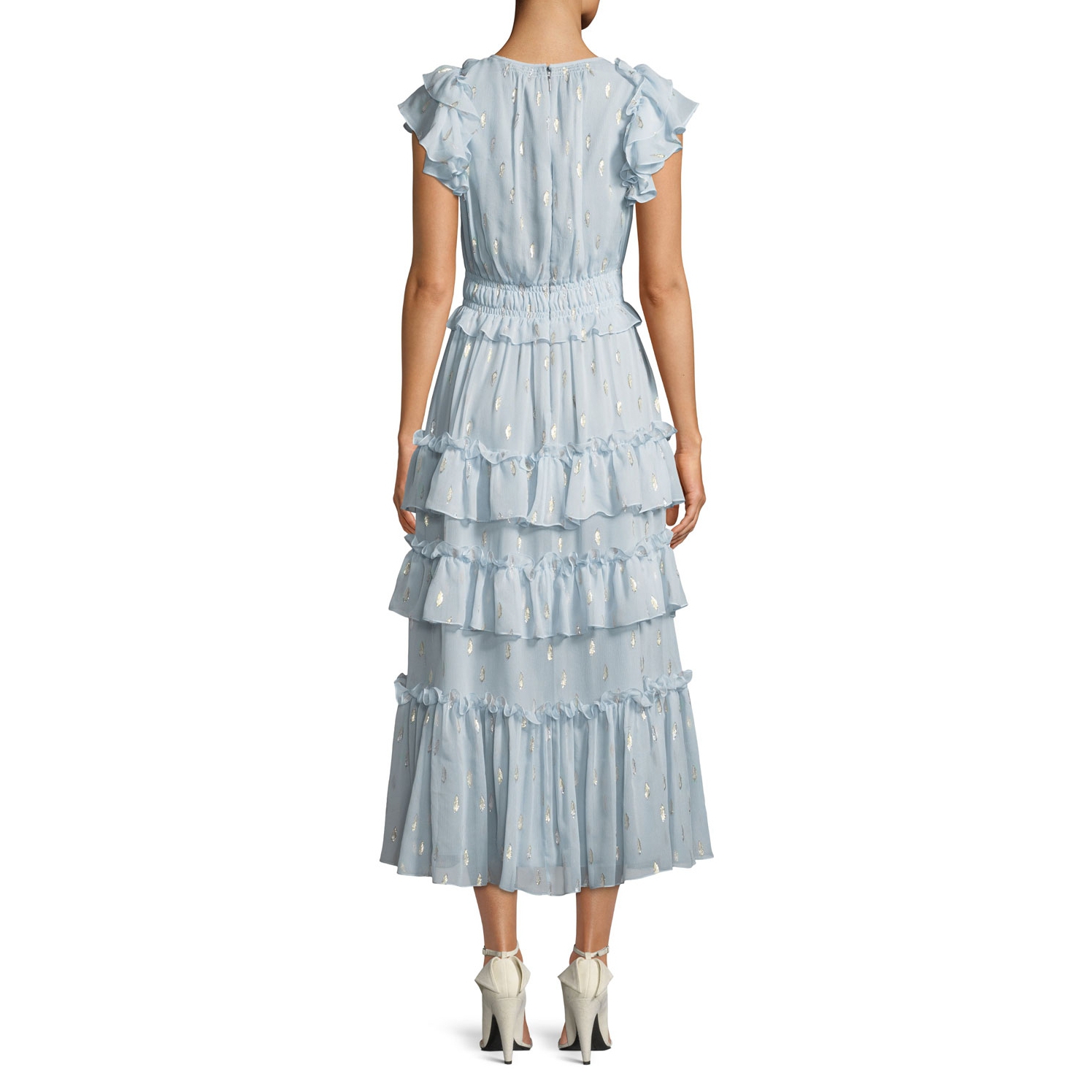 Rebecca Taylor Tiered Ruffle Fil Coup Silk-Blend Dress Rebecca Taylor Tiered Ruffle Fil Coup Silk-Blend Dress
