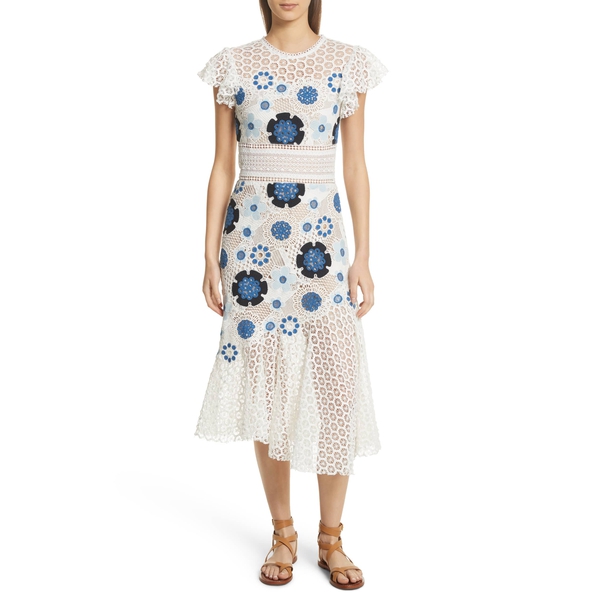 floral crochet dress Sapphire Skies Floral Crochet Maxi Dress