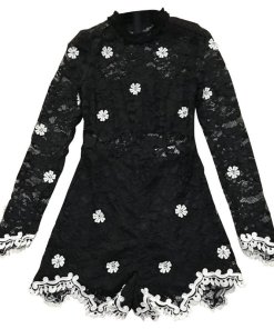 Alexis Floral Lace Embroidery Romper