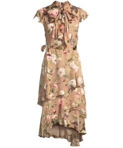 Alice + Olivia Lavenia Floral Tiered Ruffle Midi Dress