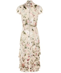 Alice + Olivia Lavenia Floral Tiered Ruffle Midi Dress