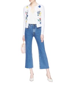 Alice + Olivia Ruthy Floral Embroidered Cardigan