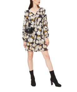 The Kooples Hydrangea Print V-Neck Mini Dress