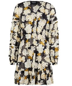 The Kooples Hydrangea Print V-Neck Mini Dress
