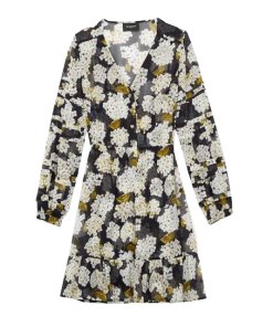 The Kooples Hydrangea Print V-Neck Mini Dress
