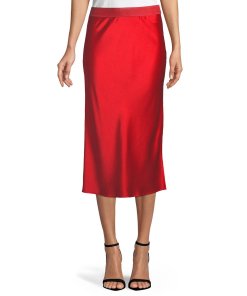 Theory Silk Satin Pull-on Skirt