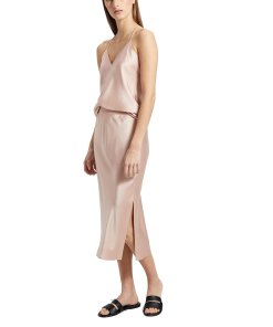 Theory Silk Satin Pull-on Skirt