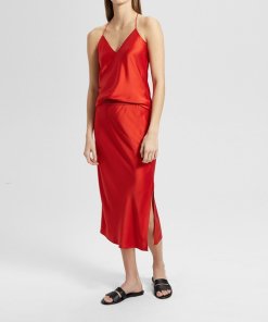 Theory Silk Satin Pull-on Skirt