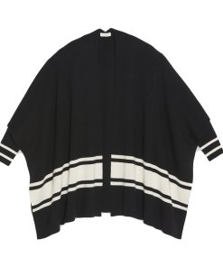 Sandro Flore Striped Poncho-Style Cardigan