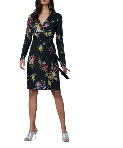 Diane von Furstenberg Julian Banded Long-Sleeve Wrap Dress