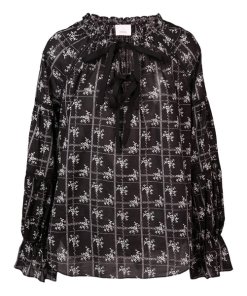 Cinq à Sept Romy Wildflower Print Double Tie Neck Blouse