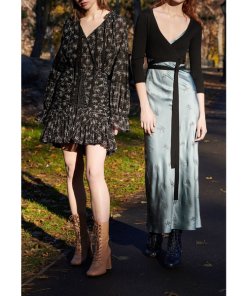 Cinq à Sept Romy Wildflower Print Double Tie Neck Blouse