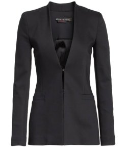 Alice + Olivia Jerri Open-Front Collarless Blazer