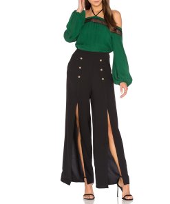 Alice + Olivia Esmeralda Off-the-Shoulder Neck-Tie Top