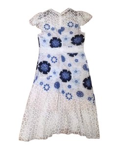 Sea Figgy Floral Crochet Asymmetric Dress