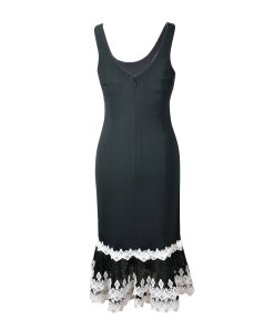 Jonathan Simkhai Contrast Lace Peplum Hem Sleeveless Dress