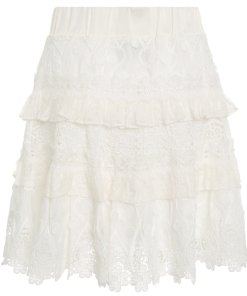 Alexis Jacqueline Tiered Ruffle Lace Mini Skirt