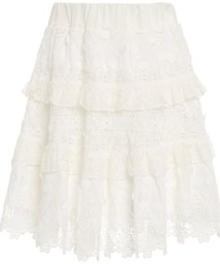 Alexis Jacqueline Tiered Ruffle Lace Mini Skirt