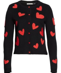 Alice + Olivia Ruthy Heart Appliqué Cardigan