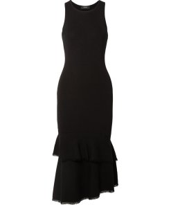 Theory Nilimary Knit Ruffle Maxi Dress
