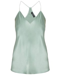 Theory Silk Satin Draped Back Slip Top