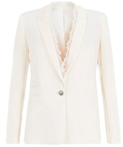The Kooples Daisy Lace Trim Crepe Blazer and Pants Set