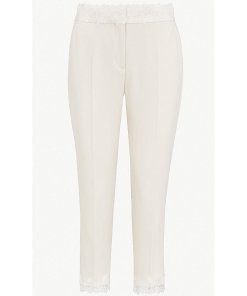 The Kooples Daisy Lace Trim Crepe Blazer and Pants Set