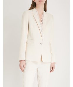The Kooples Daisy Lace Trim Crepe Blazer and Pants Set