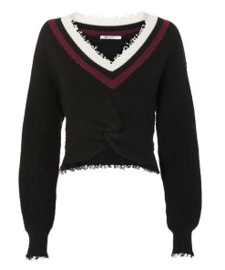 T by Alexander Wang Twist Front Varsity Sweater