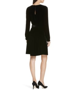 Theory Velvet Tie-Waist Shift Dress
