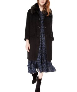 Kate Spade Faux Fur Trim Coat