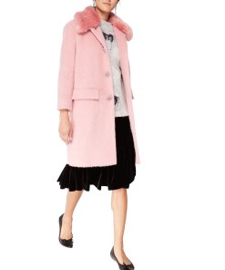 Kate Spade Faux Fur Trim Coat
