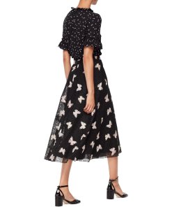 Kate Spade Butterfly Embroidered Midi Skirt