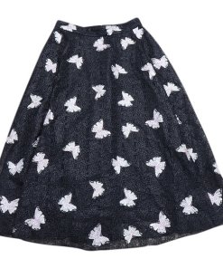 Kate Spade Butterfly Embroidered Midi Skirt