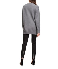 T by Alexander Wang Raw Edge V-Neck Long Sweater