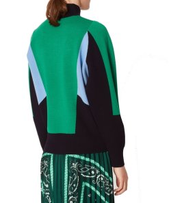 Sandro Wave 1 Ambitieux Zip-Up Colorblock Sweater