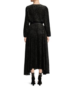 Diane von Furstenberg Metallic Animal Velvet Devore Wrap Dress