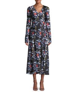 Diane von Furstenberg The DVF Tilly Lanell Floral Print Satin Dress