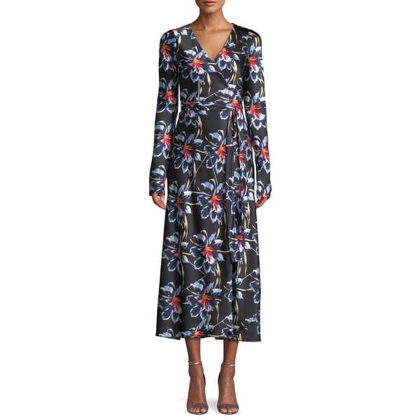 Diane von Furstenberg The DVF Tilly Lanell Floral Print Satin Dress evaChic Diane von Furstenberg The DVF Tilly Lanell Floral Print Satin Dress evaChic