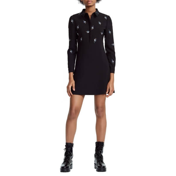 Maje Riwest Embroidered Cotton Shirtdress evaChic Maje Riwest Embroidered Cotton Shirtdress evaChic