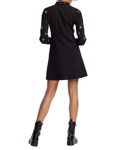 Maje Riwest Embroidered Cotton Shirtdress